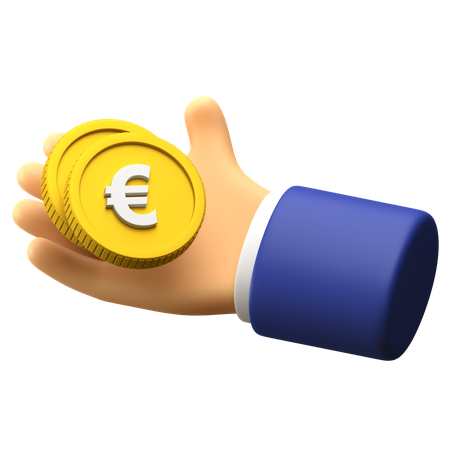 Recibir dinero en euros  3D Illustration