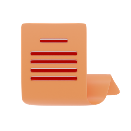 Recibo  3D Icon