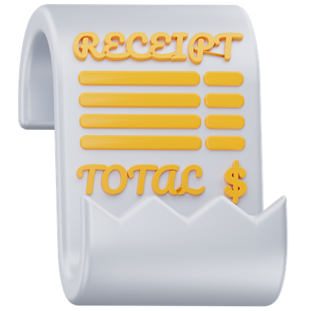 Recibo  3D Icon
