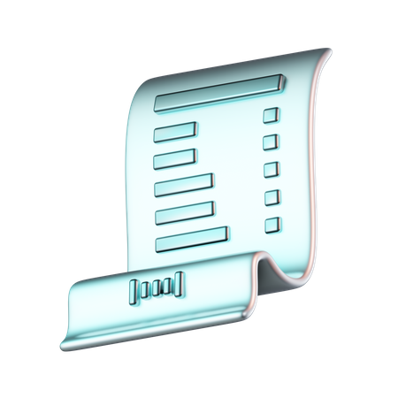 Recibo  3D Icon