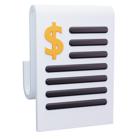 Recibo de factura  3D Icon