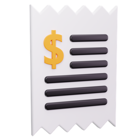 Recibo de factura  3D Icon