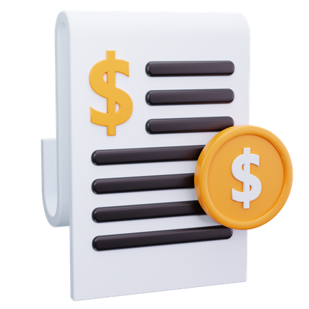Recibo de factura  3D Icon