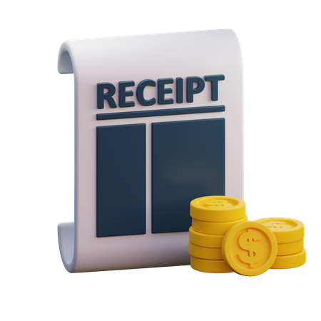 Recibo financeiro  3D Icon