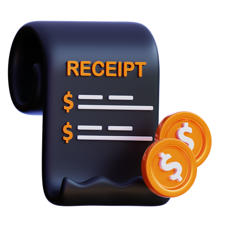 Recibo financeiro  3D Icon
