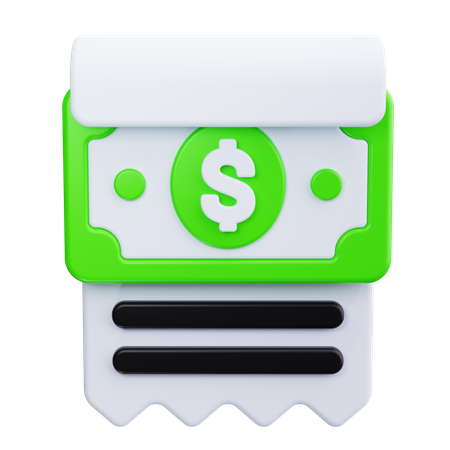 Recibo financiero  3D Icon