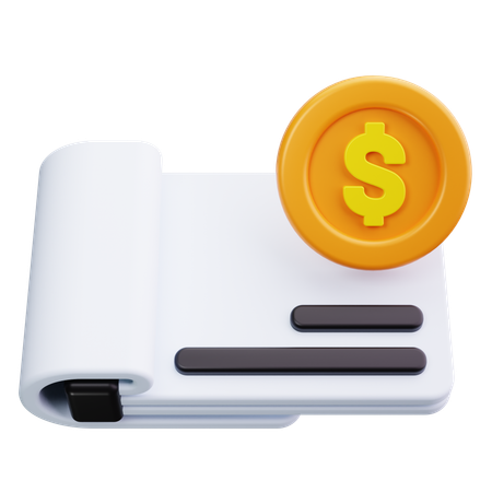 Recibo financiero  3D Icon