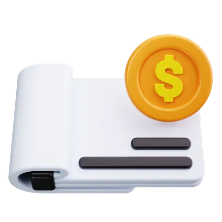 Recibo financiero  3D Icon