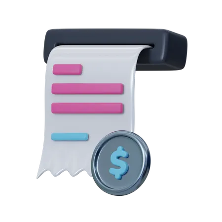 Recibo de pago en efectivo  3D Icon