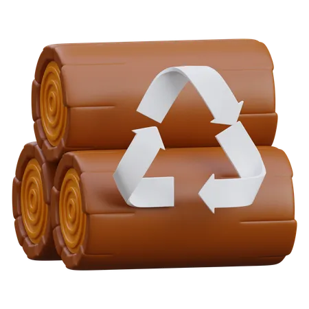 Reciclagem de madeira  3D Icon