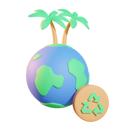 Reciclagem de terra  3D Icon