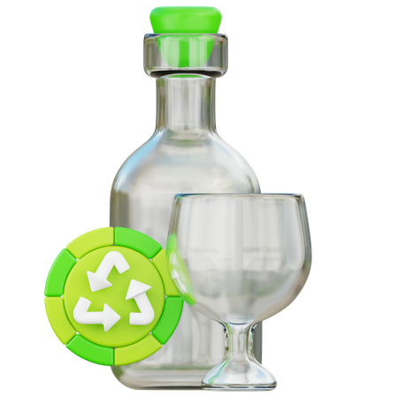 Reciclagem de vidro  3D Icon