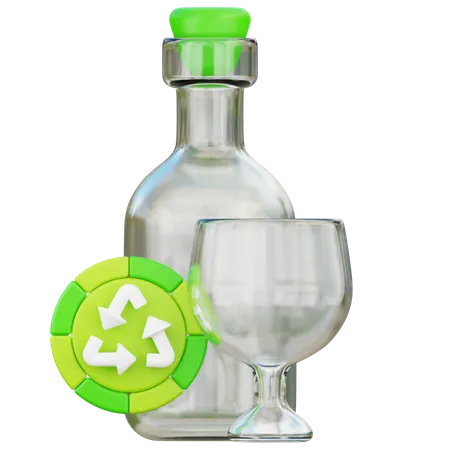 Reciclagem de vidro  3D Icon