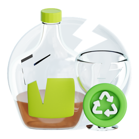 Reciclagem de vidro  3D Icon