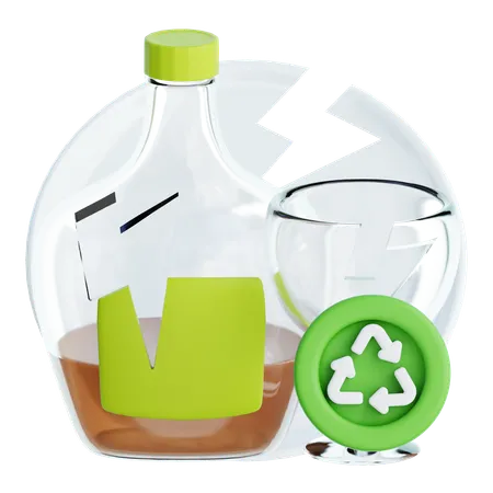 Reciclagem de vidro  3D Icon