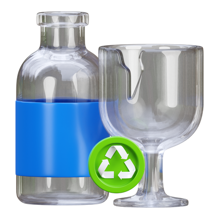 Reciclagem de vidro  3D Icon