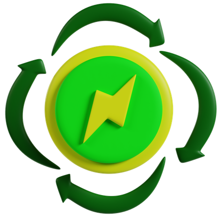 Reciclagem de Energia  3D Icon