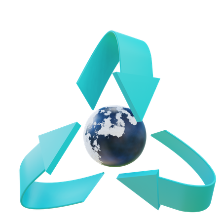 Reciclando terra  3D Icon