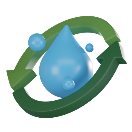 Reciclaje de agua  3D Icon