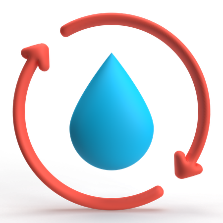 Reciclaje de agua  3D Icon