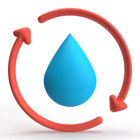 Reciclaje de agua  3D Icon