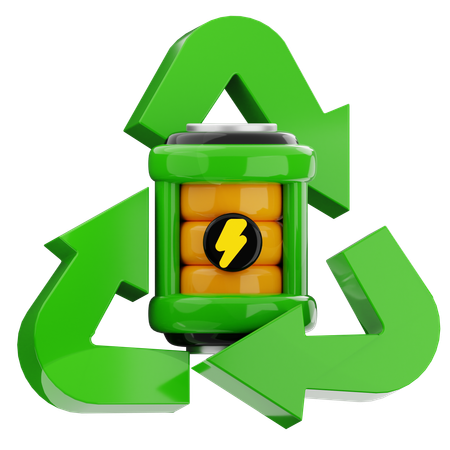 Reciclaje de bateria  3D Icon