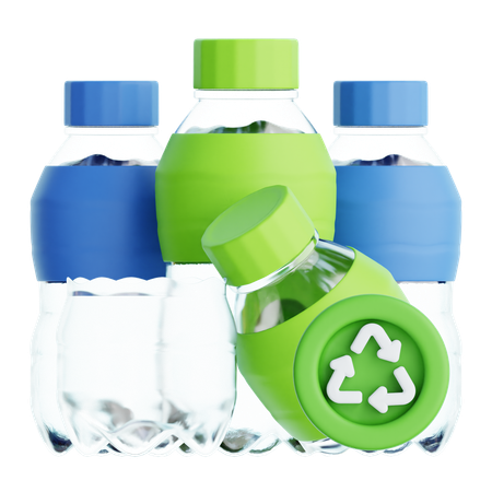 Reciclaje de botellas de plastico  3D Icon