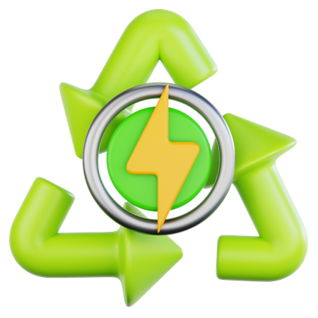 Reciclaje de energía  3D Icon