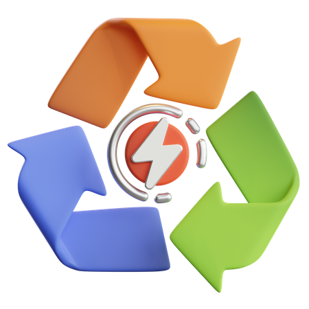 Reciclaje de energía  3D Icon