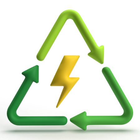 Reciclaje de energía  3D Icon