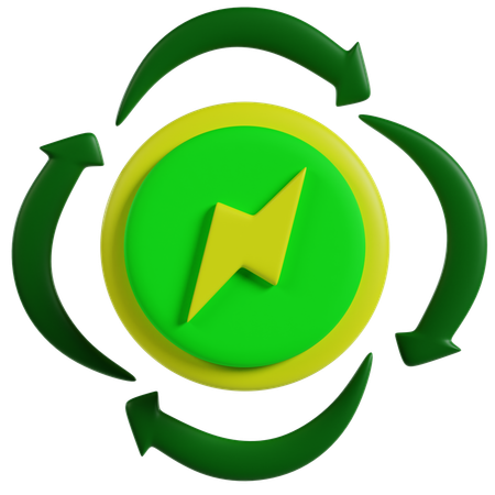 Reciclaje de energía  3D Icon