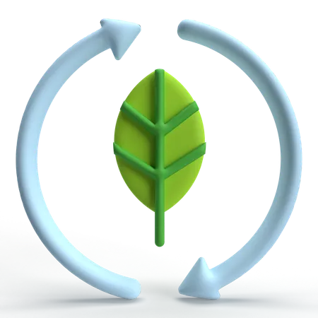 Reciclaje de hojas  3D Icon