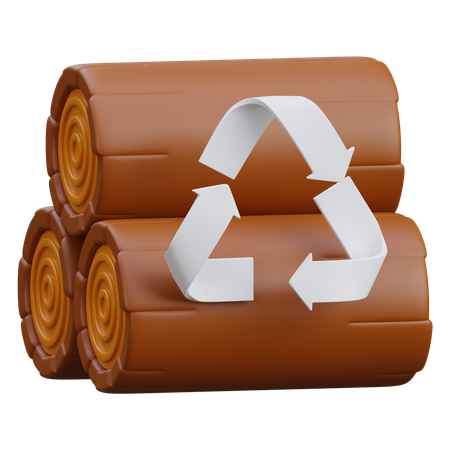 Reciclaje de madera  3D Icon