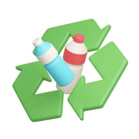 Reciclaje de plastico  3D Icon