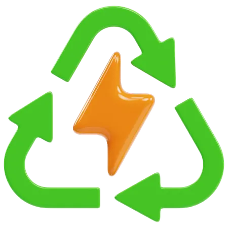 Reciclaje de energía  3D Icon