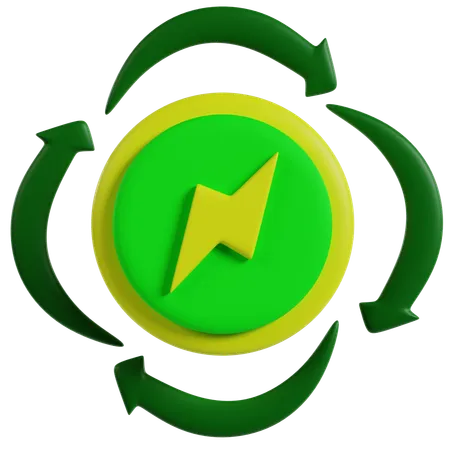 Reciclaje de energía  3D Icon