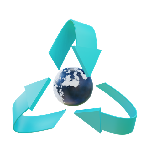 Reciclaje de la tierra  3D Icon