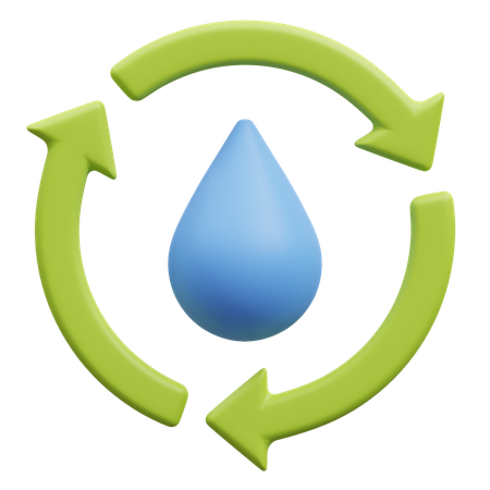 Reciclar agua  3D Icon