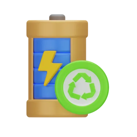 Reciclar Bateria 3 D Go Green 3D Icon