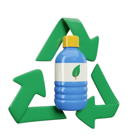 Reciclar botella de plastico  3D Illustration