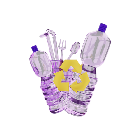 Reciclar botellas de plastico  3D Illustration