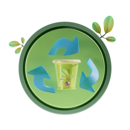 Reciclar resíduos  3D Icon