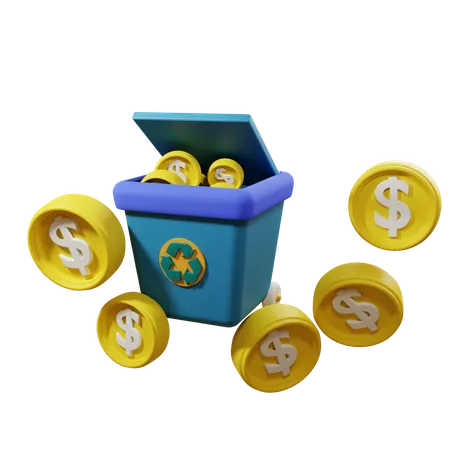 Reciclar dinero  3D Icon