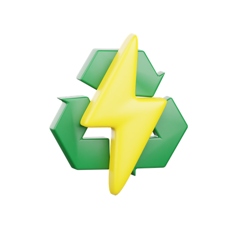 Reciclar electricidad  3D Icon