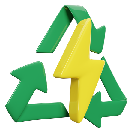 Reciclar electricidad  3D Icon