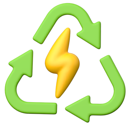 Reciclar eletricidade  3D Icon