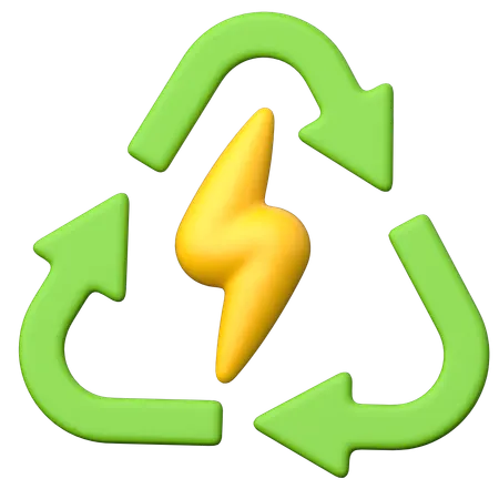 Reciclar eletricidade  3D Icon