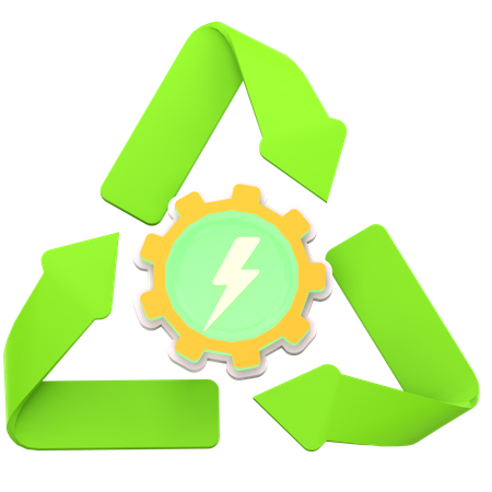 Reciclar energía  3D Icon