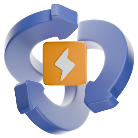 Reciclar energía  3D Icon