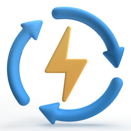 Reciclar energía  3D Icon